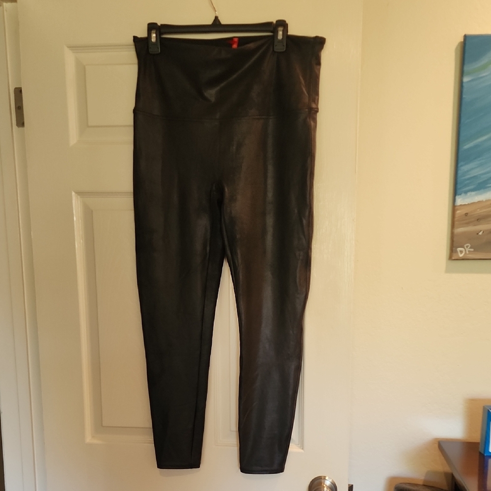SPANX Faux Leather Black Leggings
